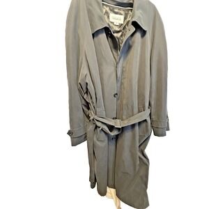 Joseph & Feiss International Men's Long Belted Trench  Black 50 L w/ wool Liner